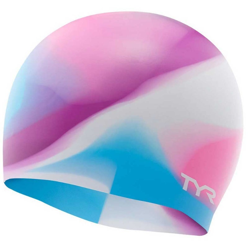 TYR Junior Tie Dye Swim Cap, Pink/Purple/Blue